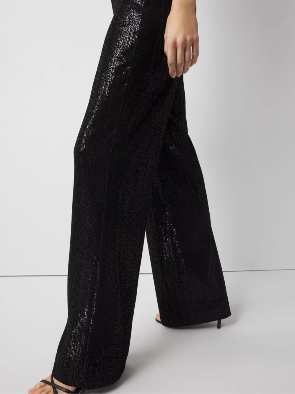 White House Black Market Allover Sequin Wide Leg Pants